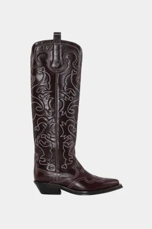 Western Knee High Embroidered Boot