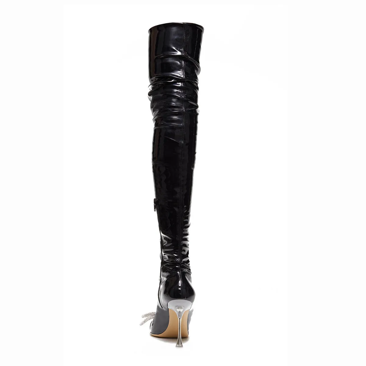 Women over knee thigh high stretch leather boots
